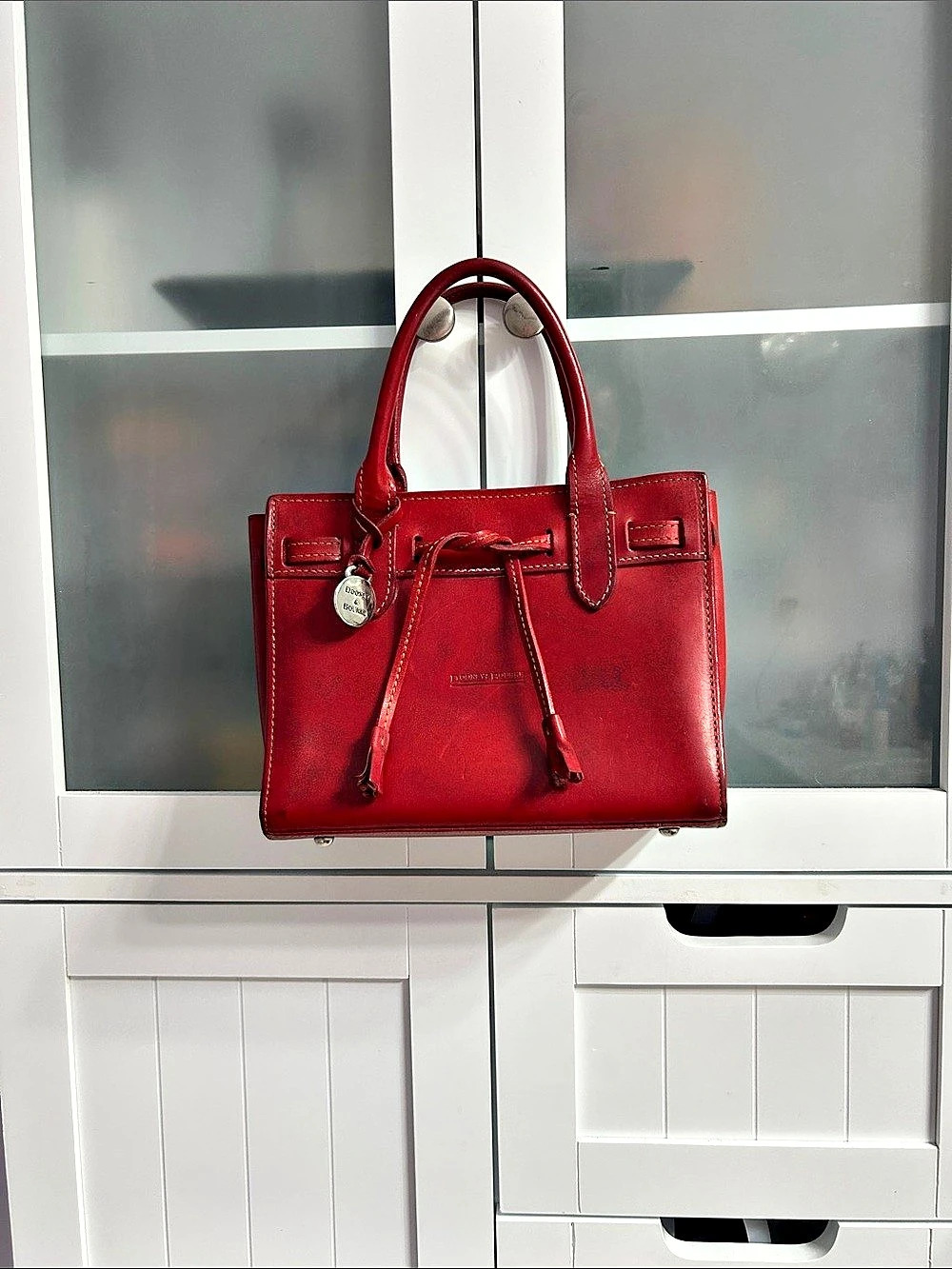 Dooney & Bourke Alto Mini Tassel Satchel in red leather Made in Italy